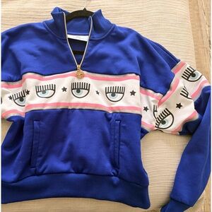 Chiara Ferragni Royal Blue and Pink Top
